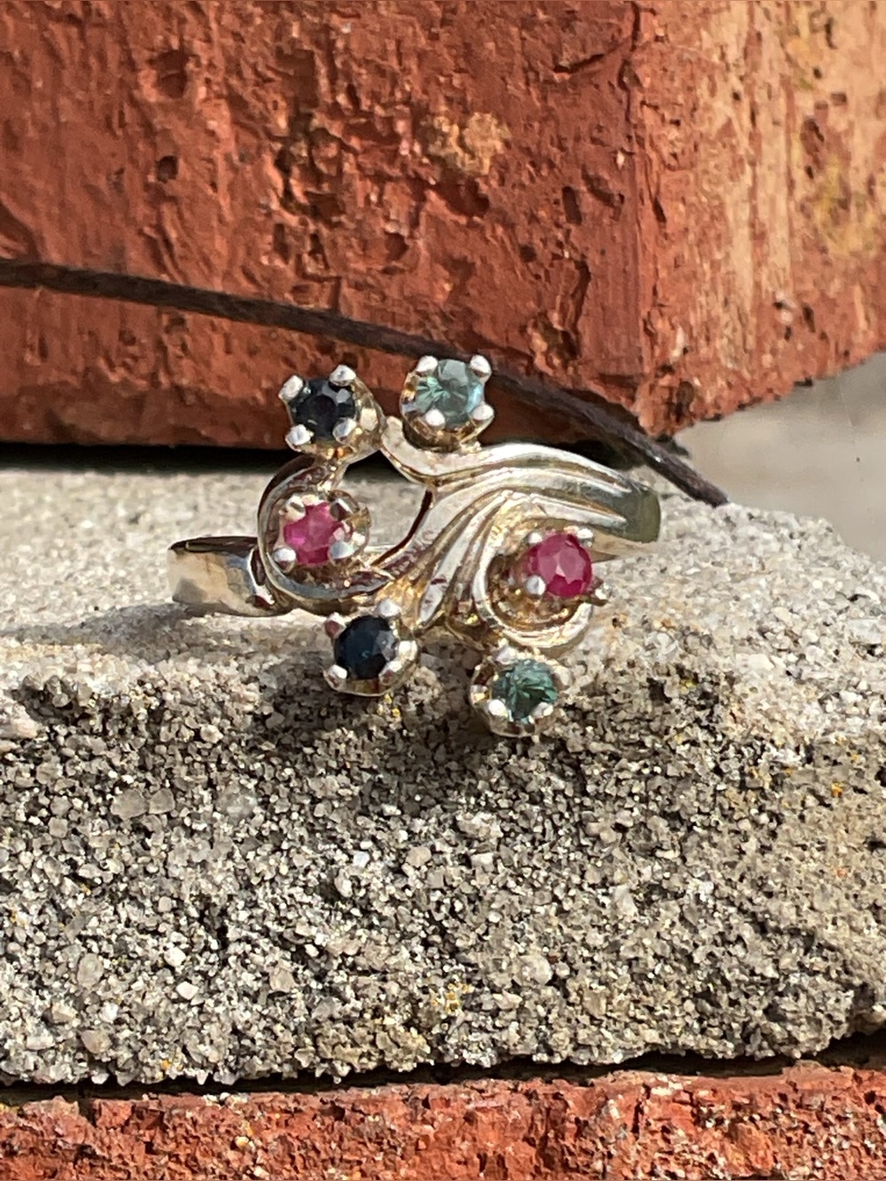 Ruby, Sapphire, Alexandrite .925 Silver Ring